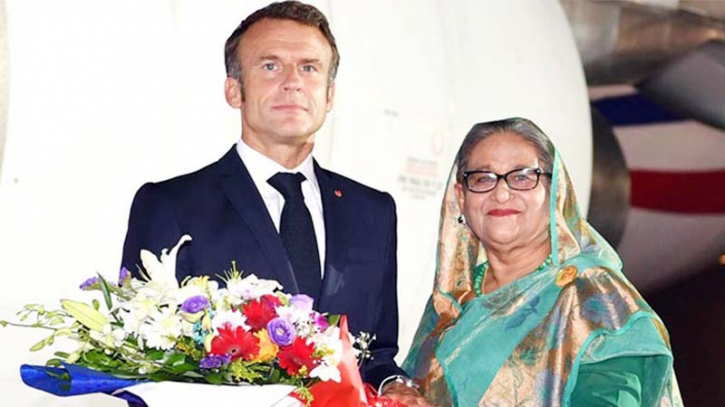 French President Macron meets with Bangladeshi premier in Dhaka